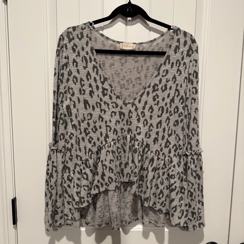 Altar'd State Leopard Print Blouse - Picture 2 of 11